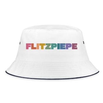 Flitzpiepe Farbblock - Bucket Hat - Weiß/Navy - Vorne