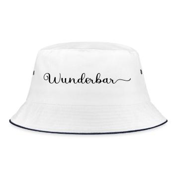 Wunderbar - Bucket Hat - Weiß/Navy - Vorne