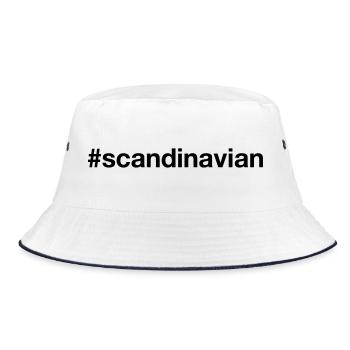SKANDINAVIEN Hashtag Ich bin Skandinavier - Bucket Hat - Weiß/Navy - Vorne