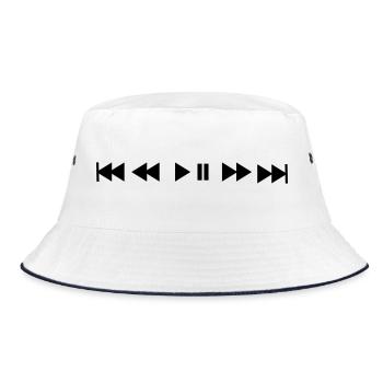 Musik - Bucket Hat - Weiß/Navy - Vorne