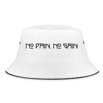 No Pain No Gain - Bucket Hat - white/navy - Front
