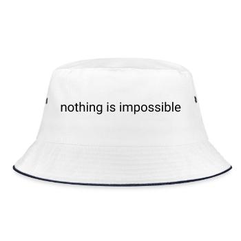 Nothing is impossible plain text - Bucket Hat - white/navy - Front