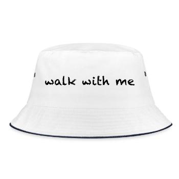 walk with me - Bucket Hat - white/navy - Front