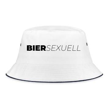 Biersexuell - Bucket Hat - Weiß/Navy - Vorne