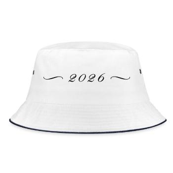 2026 year - Bucket Hat - white/navy - Front