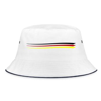 Deutschland Team Linie Fahne - Bucket Hat - Weiß/Navy - Vorne
