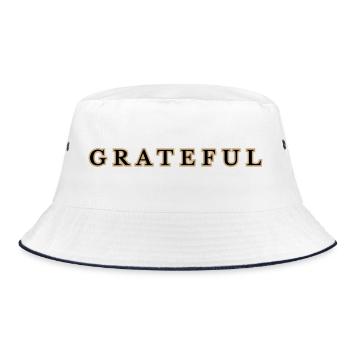 Grateful message in urban style - Bucket Hat - white/navy - Front