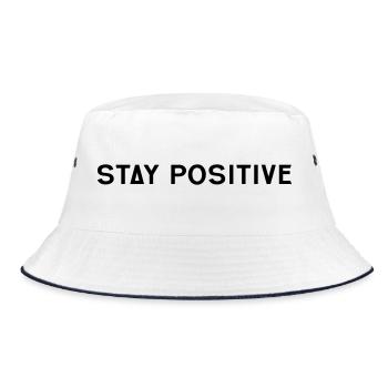 Stay positive - Bucket Hat - Weiß/Navy - Vorne