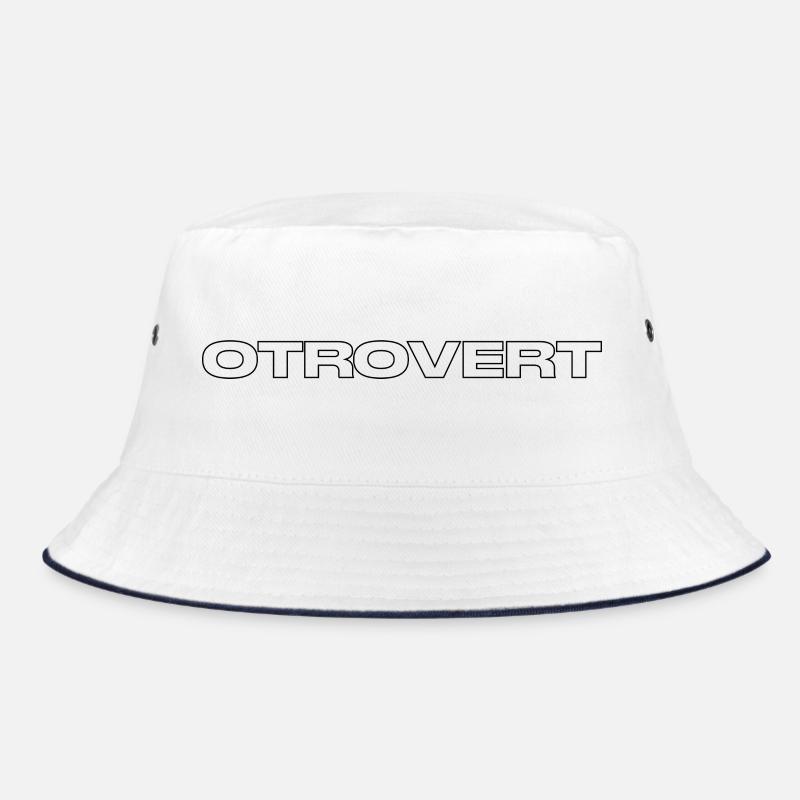 Otrovert - Bucket Hat - Weiß/Navy