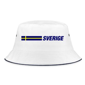 Sweden Flag Sverige - Bucket Hat - white/navy - Front