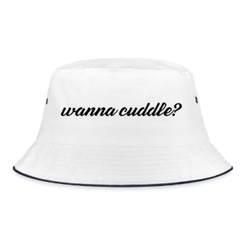 want to cuddle? - Bucket Hat - white/navy - Front
