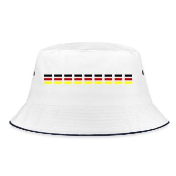 Deutschland Fahne - Bucket Hat - Weiß/Navy - Vorne