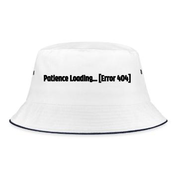 Patience Loading Error 404 - Bucket Hat - Weiß/Navy - Vorne