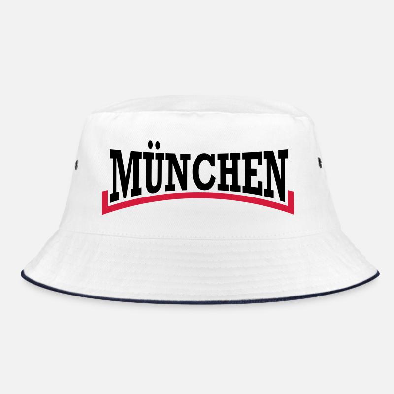 München Schrift zweifarbig - Bucket Hat - Weiß/Navy