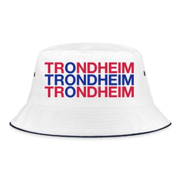 TRONDHEIM Norway Norwegen Norge Norwegische Flagge - Bucket Hat - Weiß/Navy - Vorne