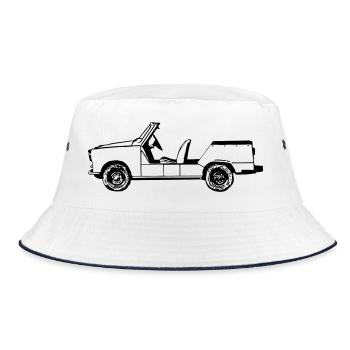  601 , Kübel , DDR NVA Kult(25) - Bucket Hat - Weiß/Navy - Vorne