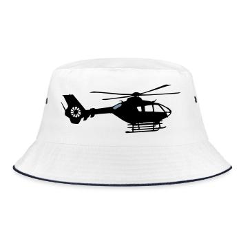 EC135 Hubschrauber - Helikopter - Bucket Hat - Weiß/Navy - Vorne