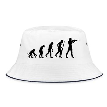 Evolution of shooting - Bucket Hat - Weiß/Navy - Vorne