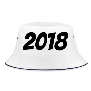 2018 - Bucket Hat - Weiß/Navy - Vorne