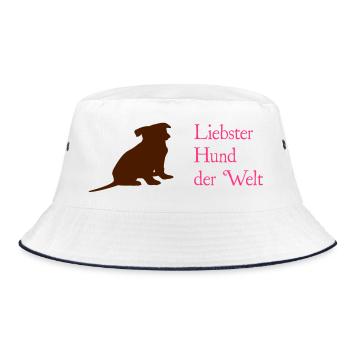 dog - Bucket Hat - white/navy - Front