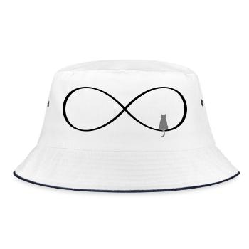 Unendlichkeit Katze Geschenk Katzen Liebe Zeichen - Bucket Hat - Weiß/Navy - Vorne