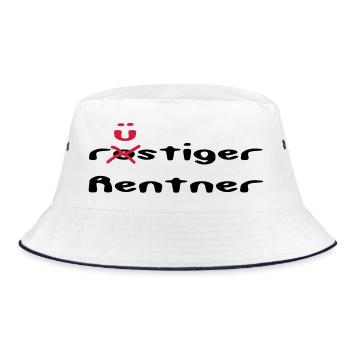 rusty / sprightly pensioner - Bucket Hat - white/navy - Front