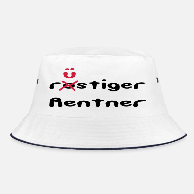 rusty / sprightly pensioner - Bucket Hat - white/navy