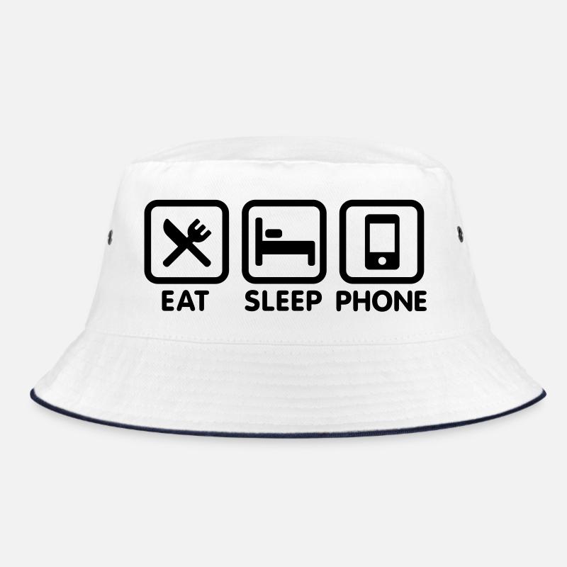 eating sleeping phone Bucket Hat