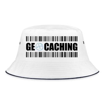 Geocaching Barcode - 2colors - 2O12 - Bucket Hat - white/navy - Front