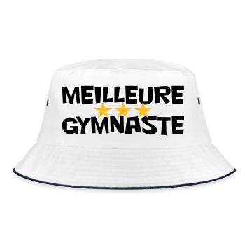 Beste Turnerin - Bucket Hat - Weiß/Navy - Vorne