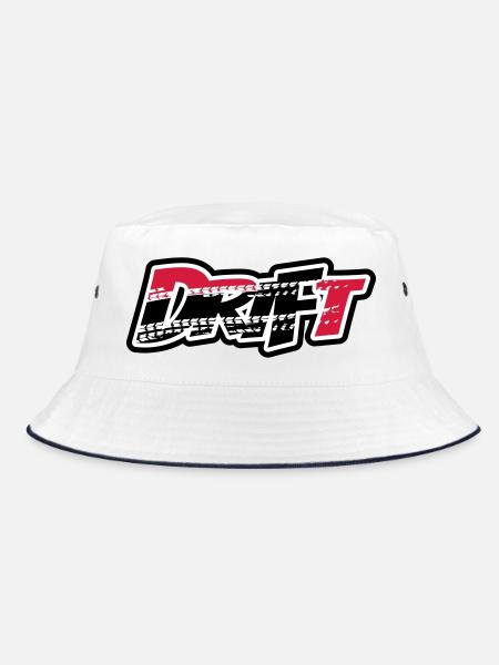 Drift Motorsport - Bucket Hat - white/navy - Front