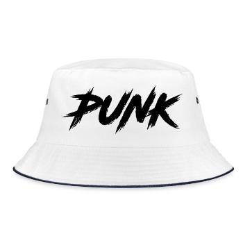 PUNK - Bucket Hat - white/navy - Front