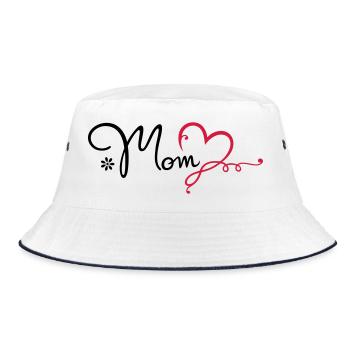 Love Mom Gift Mother's Day Mom - Bucket Hat - white/navy - Front