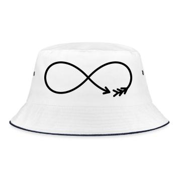 Infinity Sign Arrow Gift Love - Bucket Hat - white/navy - Front