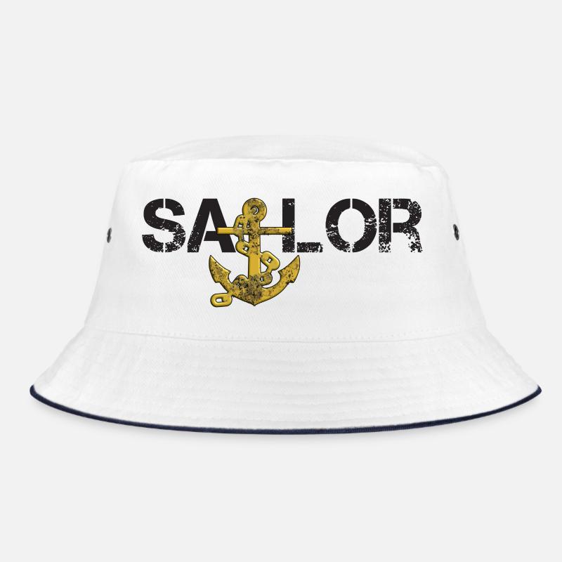 Sailor anchor black Bucket Hat