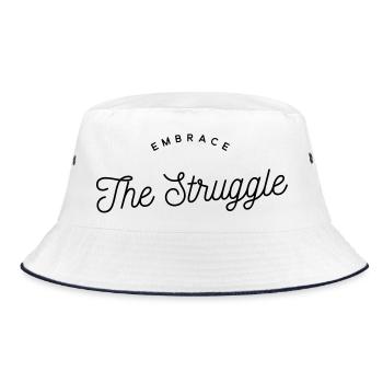 Embrace The Struggle - Motivational Text - Bucket Hat - white/navy - Front