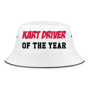 Karting / Kart / Go-Kart / Sport / Driver - Bucket Hat - white/navy - Front