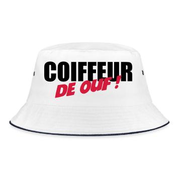 Coiffure / Coiffeur / Coiffeuse / Mode / Cheveux - Bob - blanc/marine - Devant