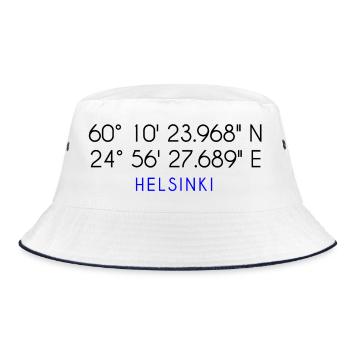 Helsinki coordinates - Bucket Hat - white/navy - Front