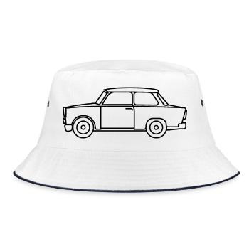 Trabi Symbol DDR East Vintage Outlines Logo - Bucket Hat - white/navy - Front