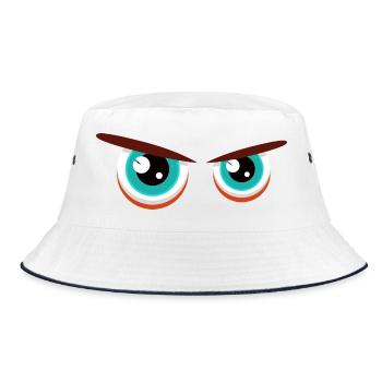 Intense gazes with tense facial expressions - Bucket Hat - white/navy - Front