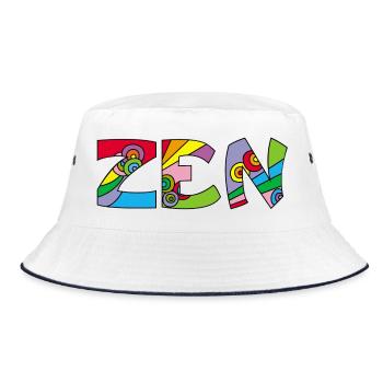 Zen and yoga - Bucket Hat - white/navy - Front