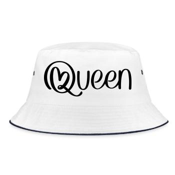 Queen with heart - Bucket Hat - white/navy - Front