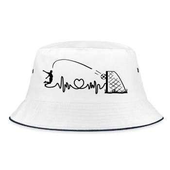 Football Header goal heart rate cardio vector - Bucket Hat - white/navy - Front