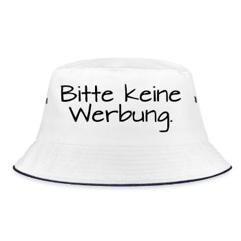 Bitte keine Werbung - Bucket Hat - Weiß/Navy - Vorne