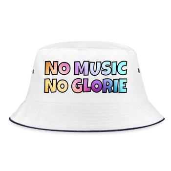 Keine Musik, kein Ruhm. Für Musikliebhaber * - Bucket Hat - Weiß/Navy - Vorne
