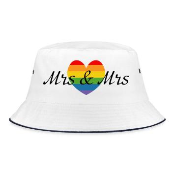 Mme et Mme Rainbow Heart LGBT lgbtqi queer - Bob - blanc/marine - Devant