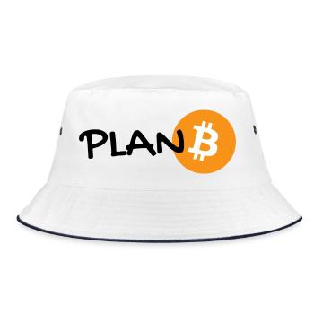 plan B - bitcoin Plan Bitcoin - Hoodl - Bucket Hat - white/navy - Front