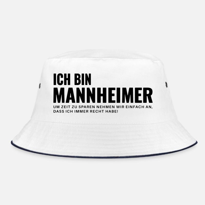 Mannheim Humor Spruch Design - Bucket Hat - Weiß/Navy