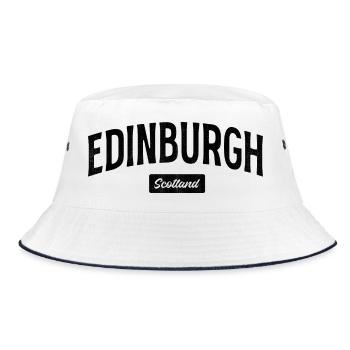 Chemise en lettres d’Édimbourg – motif Scotland City - Bob - blanc/marine - Devant